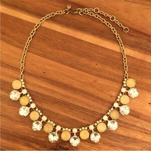 J.Crew | Yellow and Rhinestone Statement Necklace | 19” Adjustable